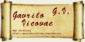 Gavrilo Vićovac vizit kartica